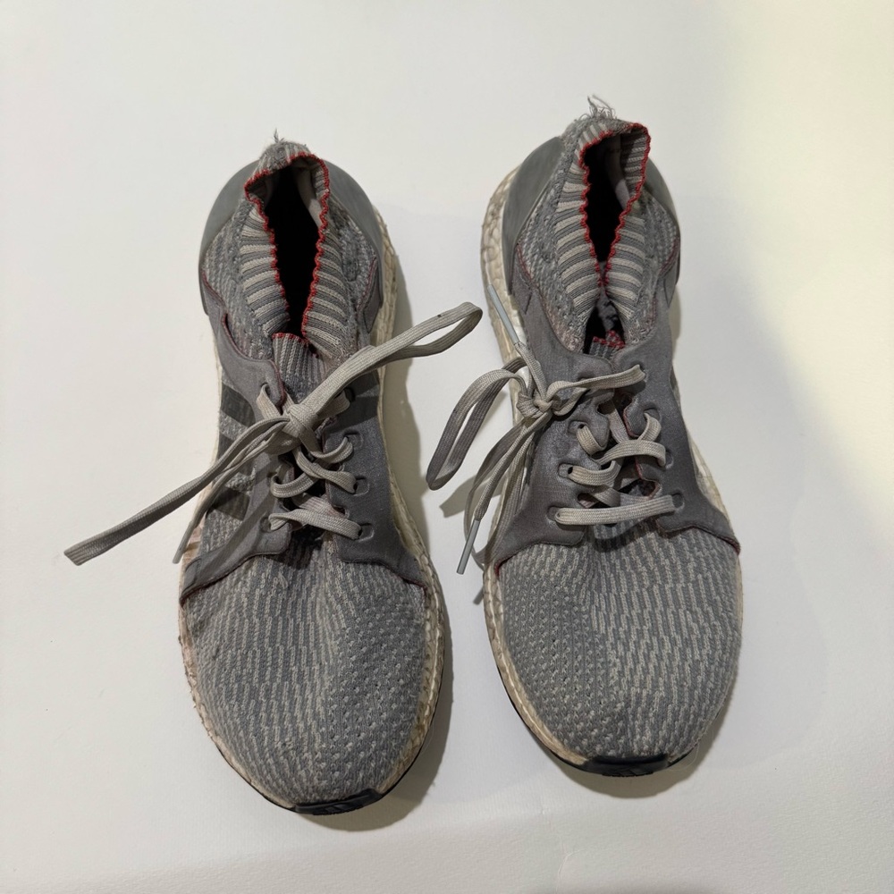 adidas Gray and Red Athletic Shoes